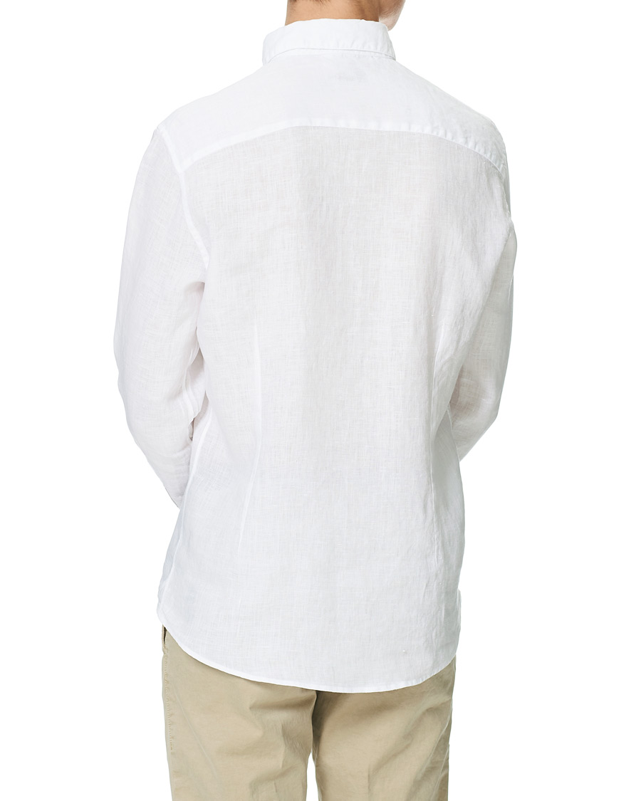 Herre | Skjorter | Stenströms | Slimline Button Down Linen Shirt White