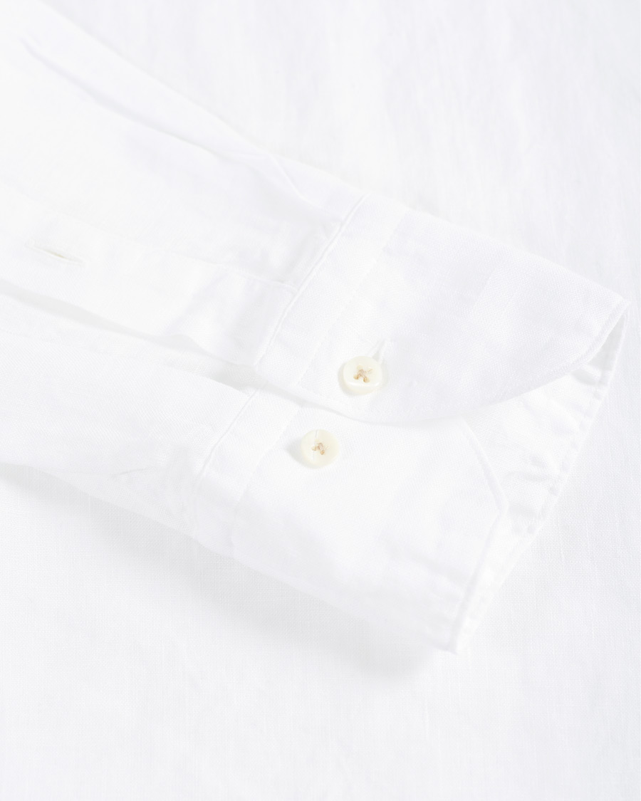 Herre | Skjorter | Stenströms | Slimline Button Down Linen Shirt White