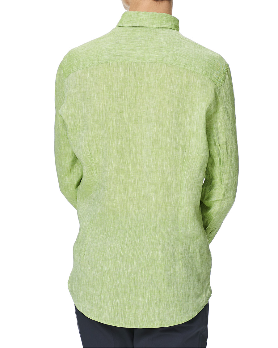 Herre | Skjorter | Stenströms | Slimline Button Down Linen Shirt Pistachio