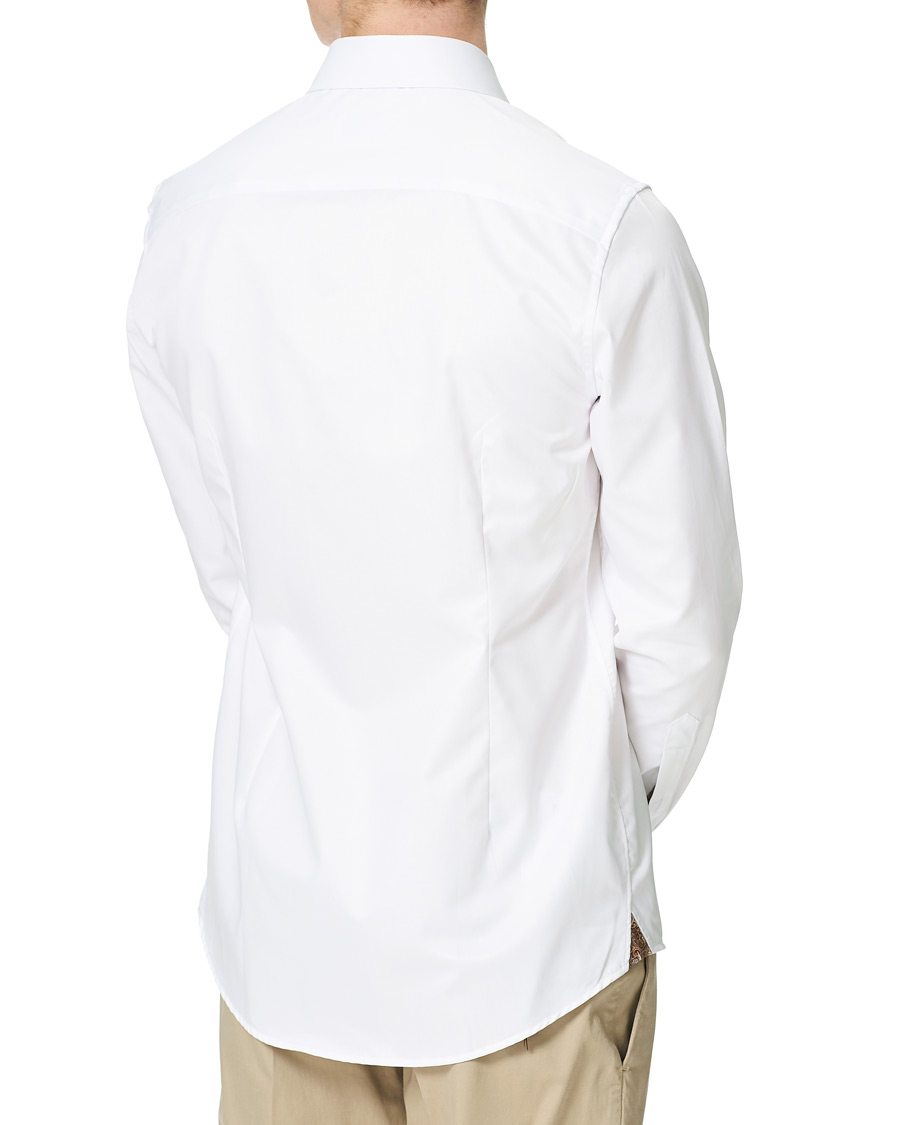 Herre | Skjorter | Stenströms | Slimline Paisley Contrast Shirt White
