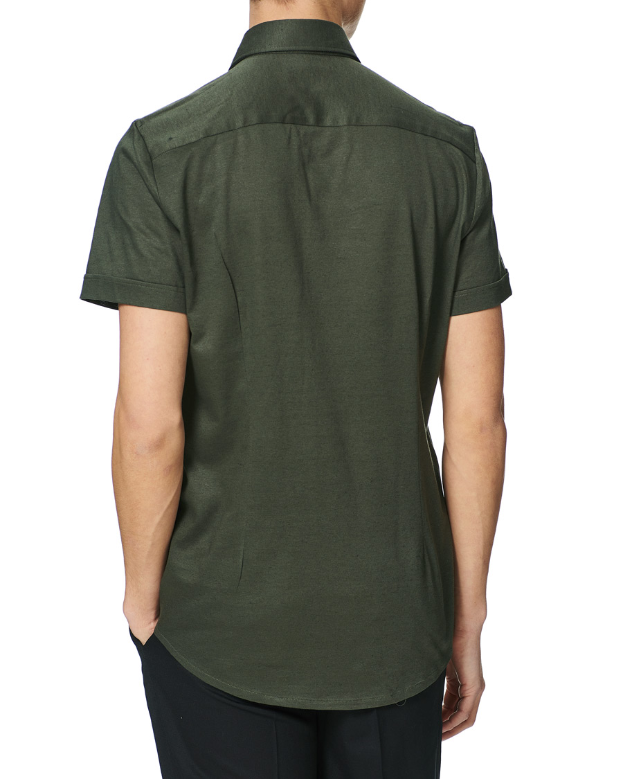 Herre | Skjorter | Stenströms | Cotton/Linen Short Sleeve Shirt Green