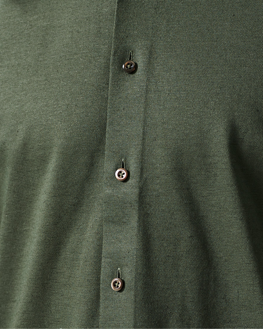 Herre | Skjorter | Stenströms | Cotton/Linen Short Sleeve Shirt Green