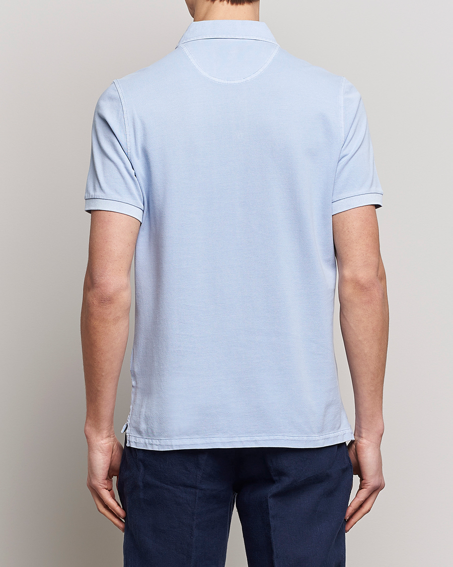Herre | Polotrøjer | Stenströms | Pigment Dyed Cotton Polo Shirt Light Blue