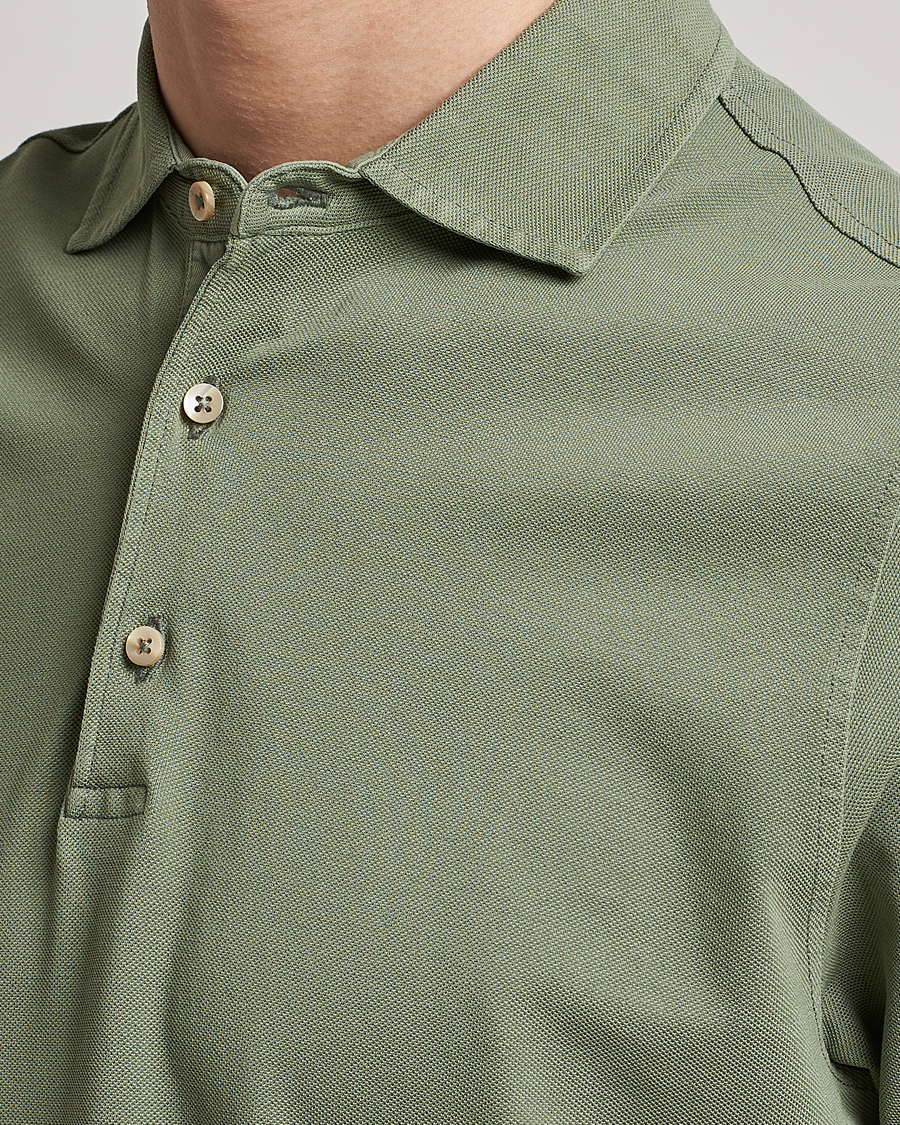 Herre | Polotrøjer | Stenströms | Pigment Dyed Cotton Polo Shirt Green