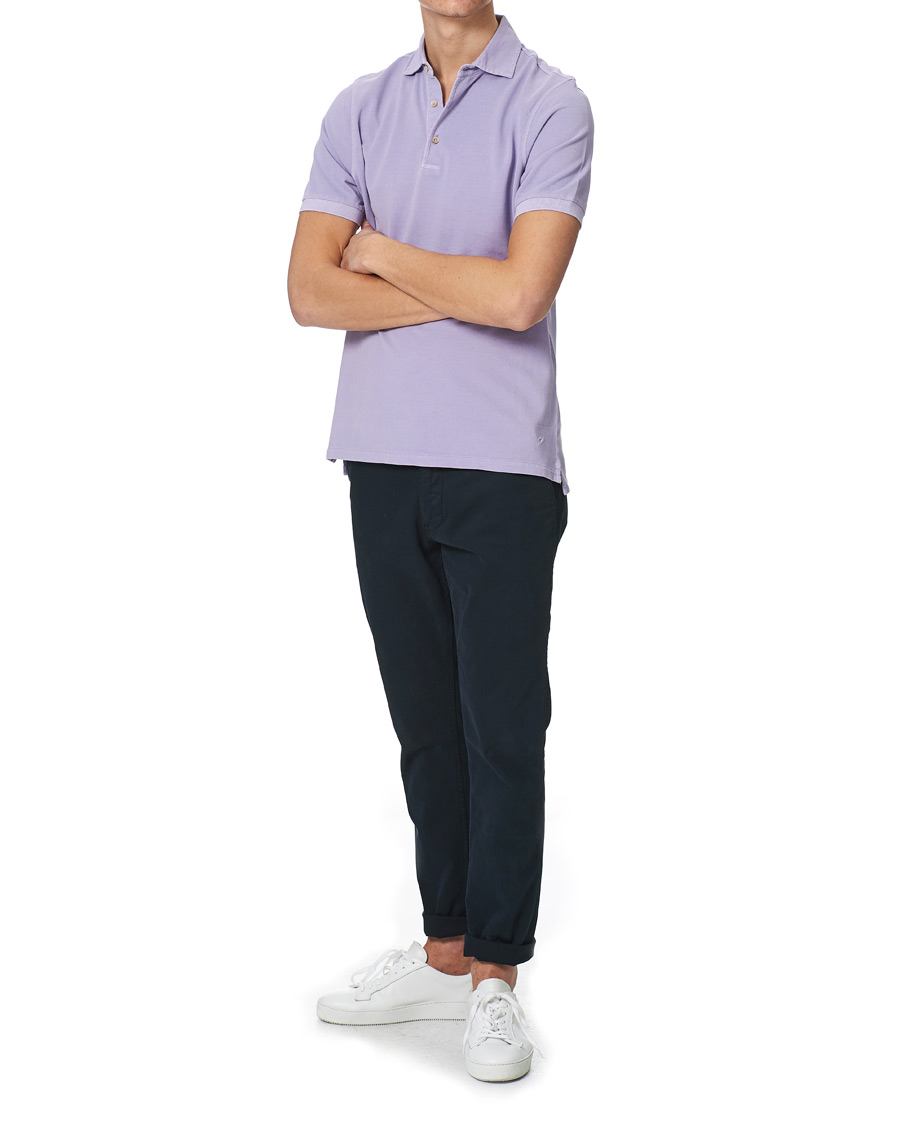 Herre | Polotrøjer | Stenströms | Pigment Dyed Cotton Polo Shirt Purple