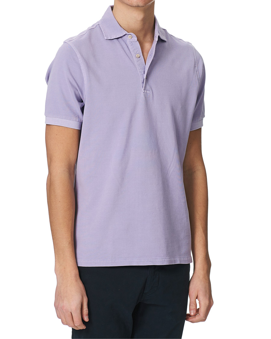 Herre | Polotrøjer | Stenströms | Pigment Dyed Cotton Polo Shirt Purple