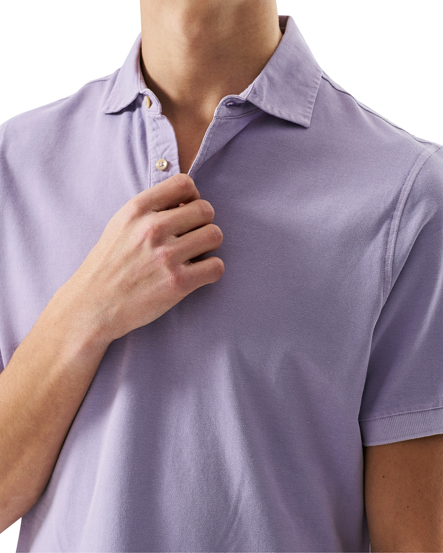 Herre | Polotrøjer | Stenströms | Pigment Dyed Cotton Polo Shirt Purple