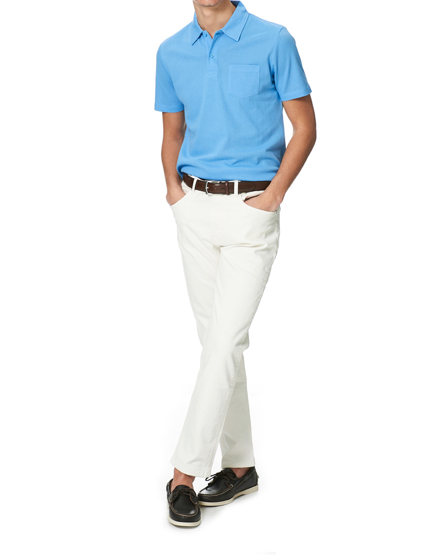 Herre | Polotrøjer | Sunspel | Riviera Polo Shirt Mid Blue