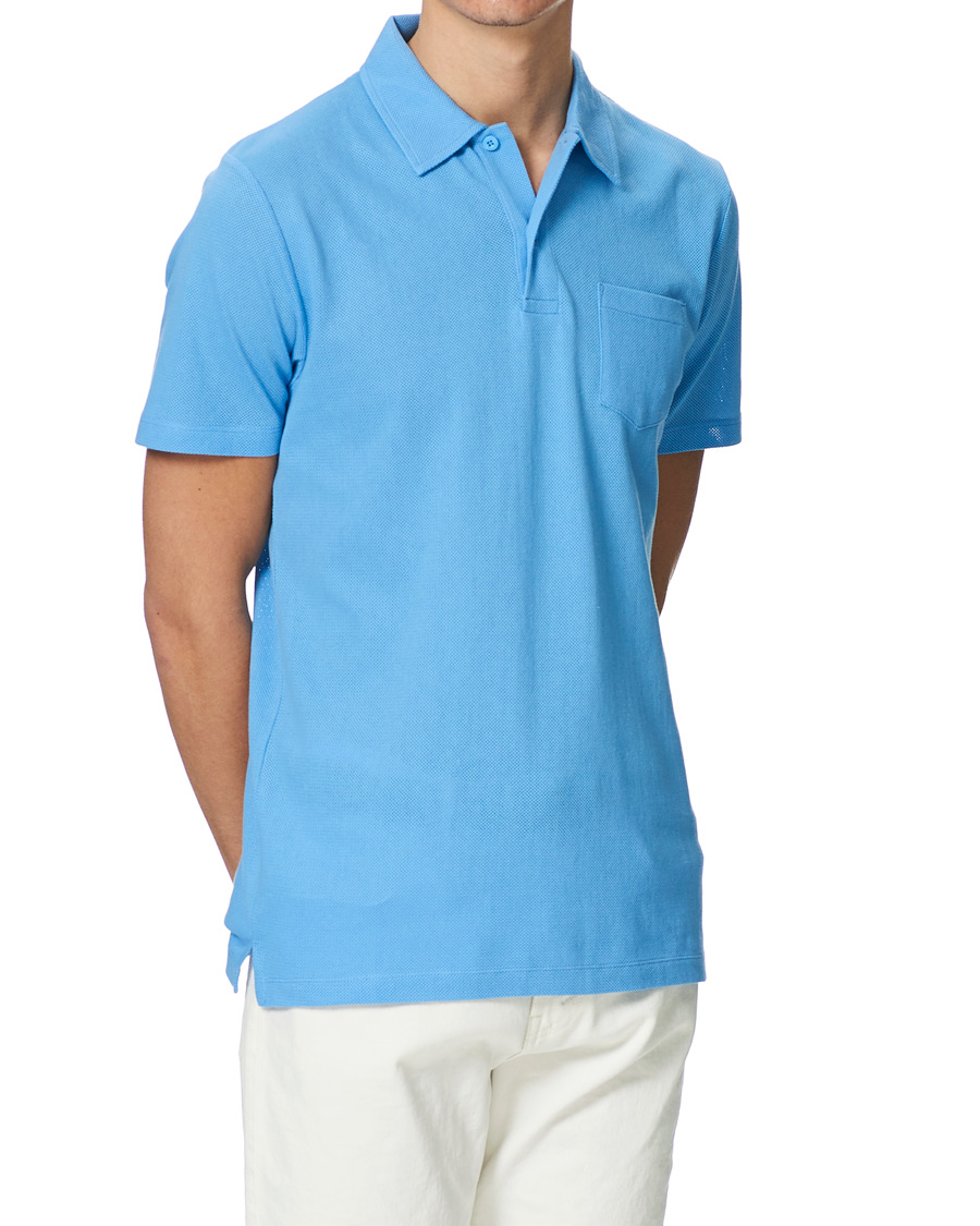 Herre | Polotrøjer | Sunspel | Riviera Polo Shirt Mid Blue