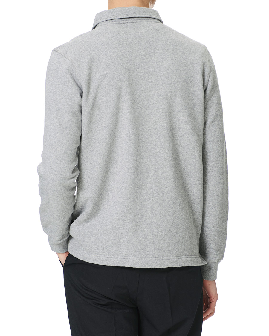 Herre | Trøjer | Sunspel | Zip Polo Sweatshirt Grey Melange