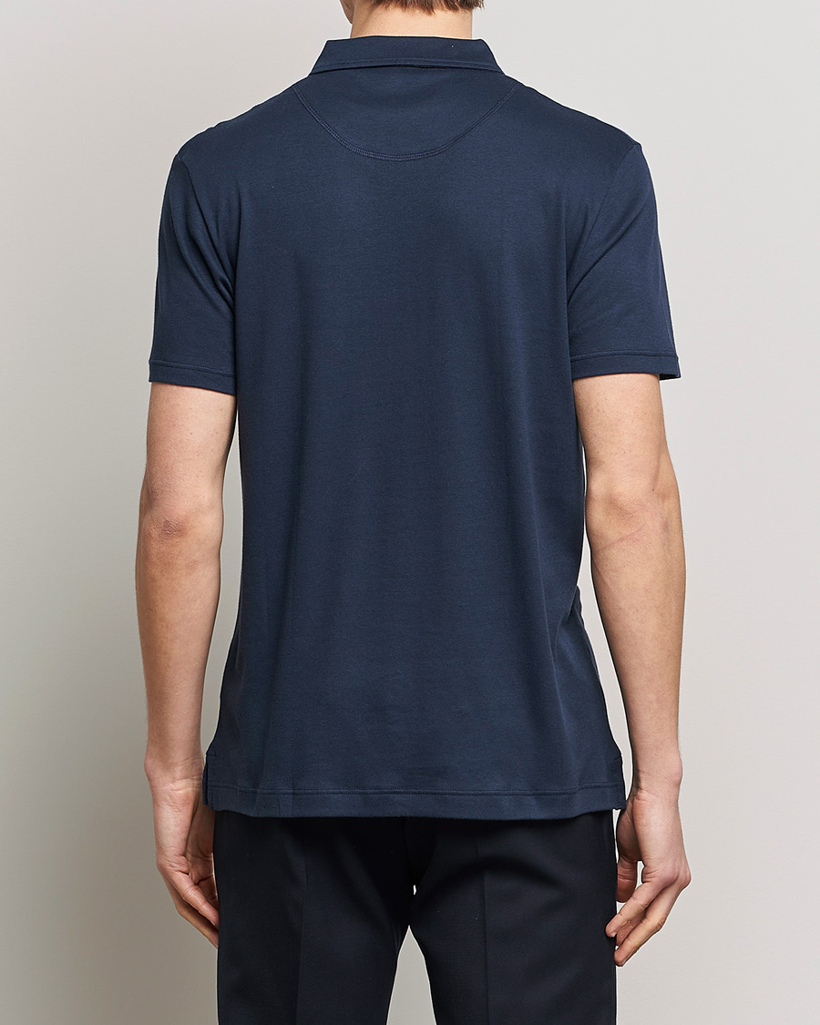 Herre | Polotrøjer | Sunspel | Sea Island Jersey Riviera Polo Navy