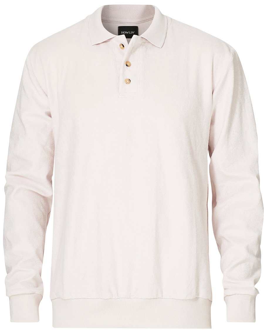 Herre | Trøjer | Howlin' | Long Sleeve Terry Polo White Sand