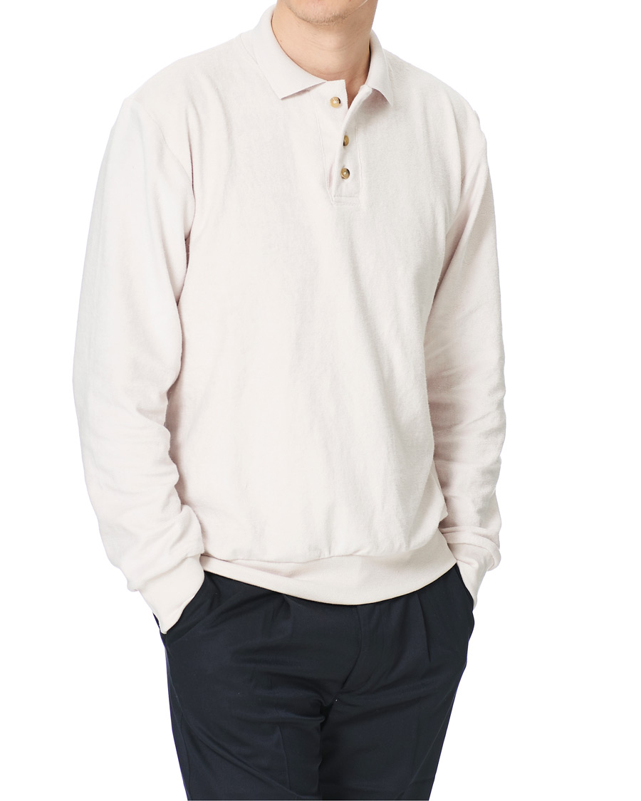 Herre | Trøjer | Howlin' | Long Sleeve Terry Polo White Sand