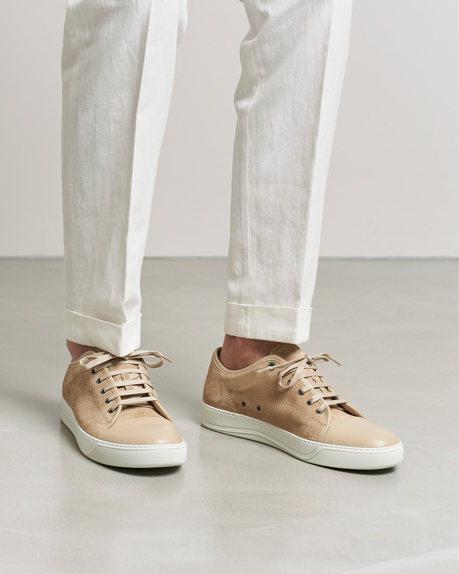 Herre | Lanvin Nappa Cap Toe Sneaker Beige | Lanvin | Nappa Cap Toe Sneaker Beige