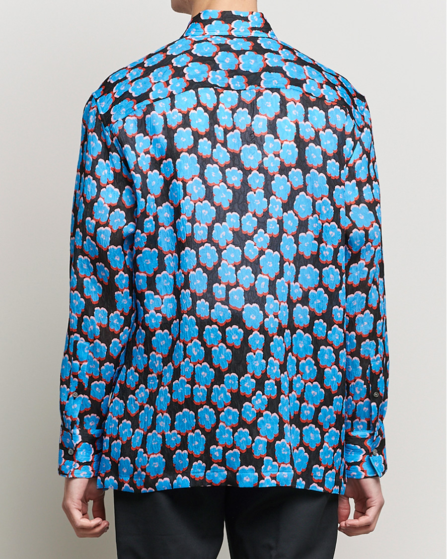 Herre | Skjorter | Lanvin | Printed Flower Shirt Black/Blue