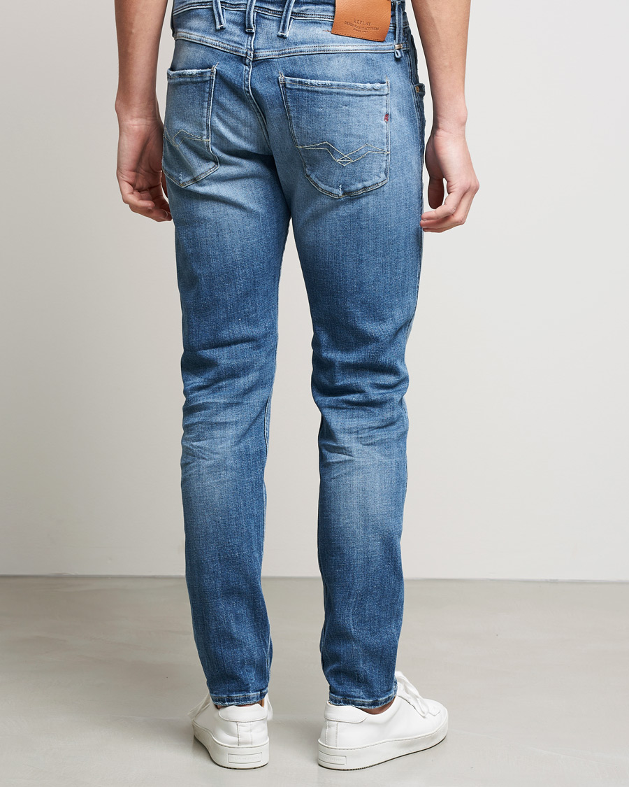 Herre | Jeans | Replay | Anbass Power Stretch Five Year Eco Wash Jeans Deep Blue