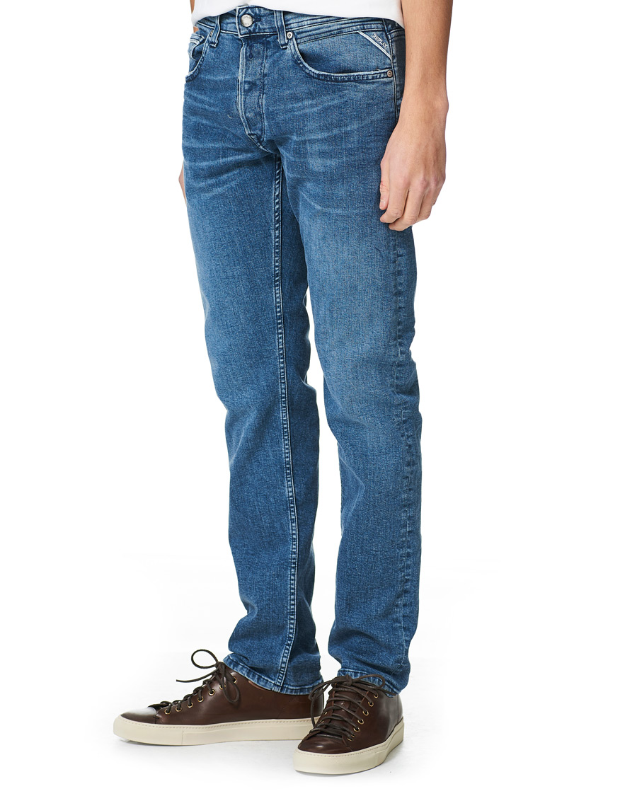 Herre | Jeans | Replay | Grover Straight Fit Clouds Jeans Medium Blue