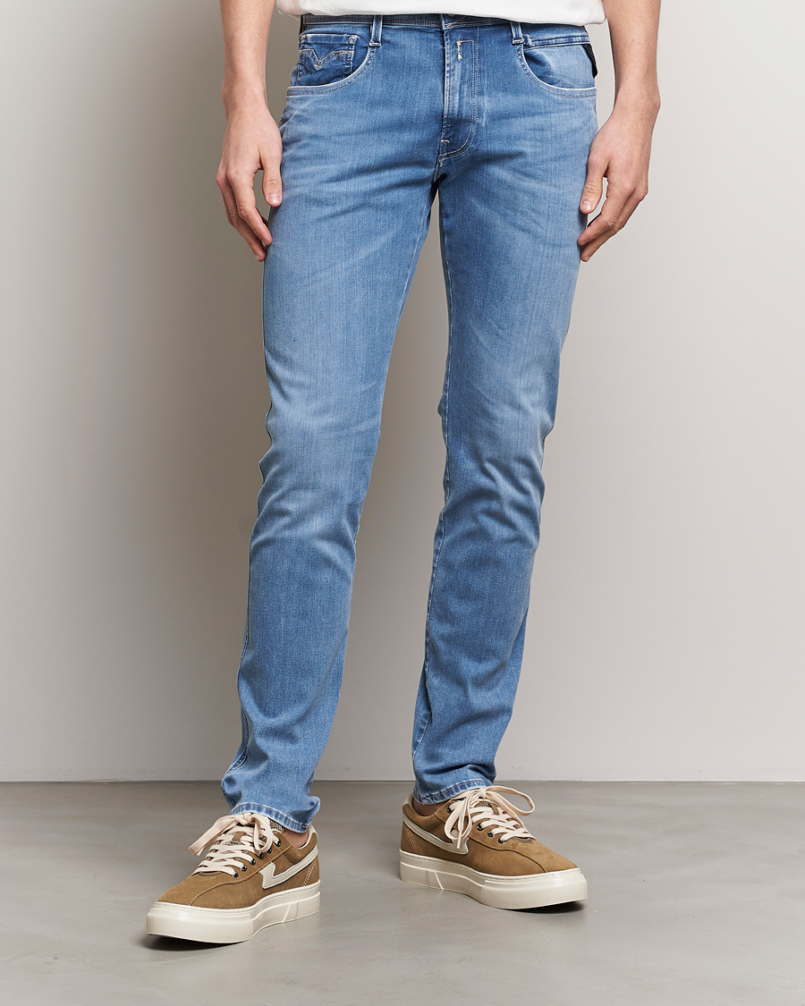 Herre | Blå jeans | Replay | Anbass Hyperflex Re-Used Jeans Light Blue