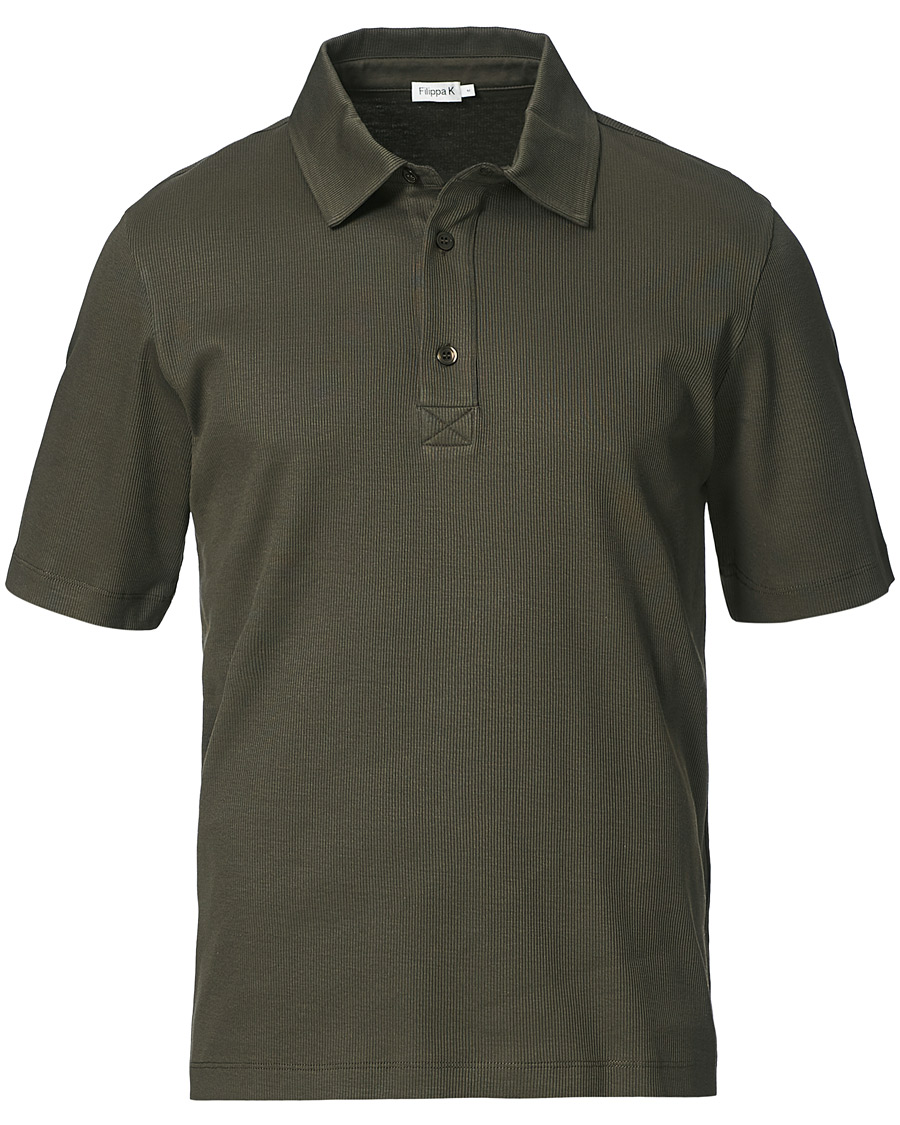 Herre | Polotrøjer | Filippa K | Rib Polo Tee Fadded Moss Green