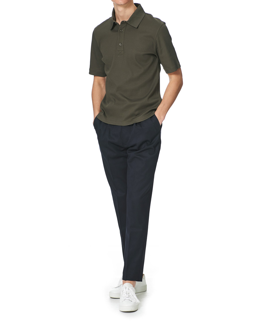 Herre | Polotrøjer | Filippa K | Rib Polo Tee Fadded Moss Green