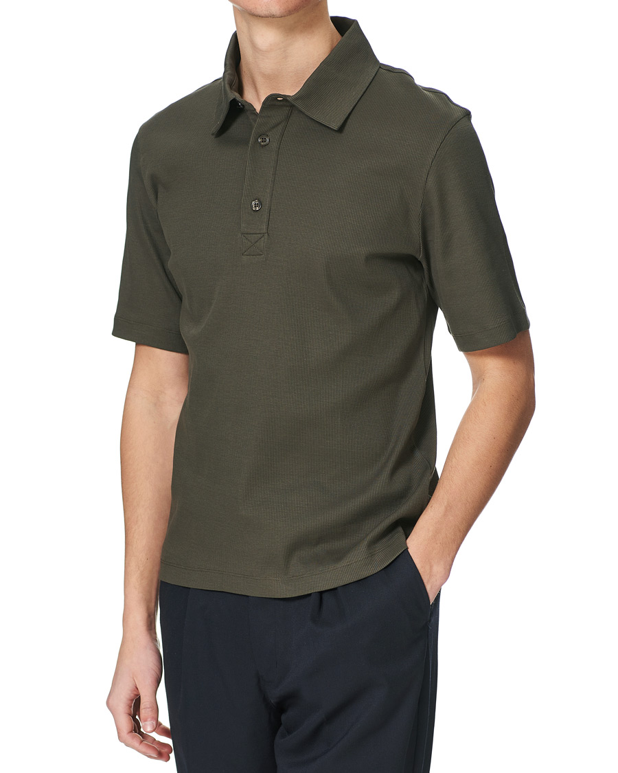 Herre | Polotrøjer | Filippa K | Rib Polo Tee Fadded Moss Green