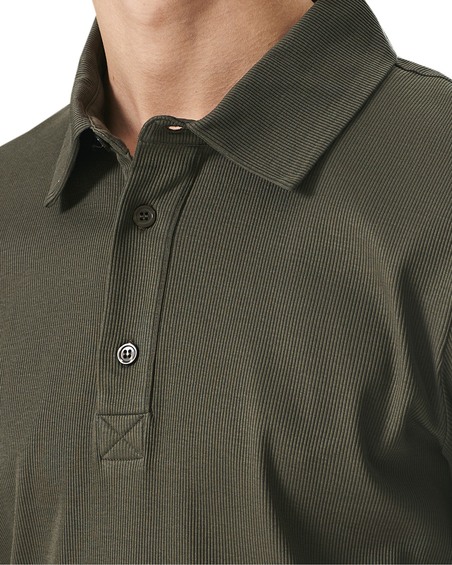 Herre | Polotrøjer | Filippa K | Rib Polo Tee Fadded Moss Green