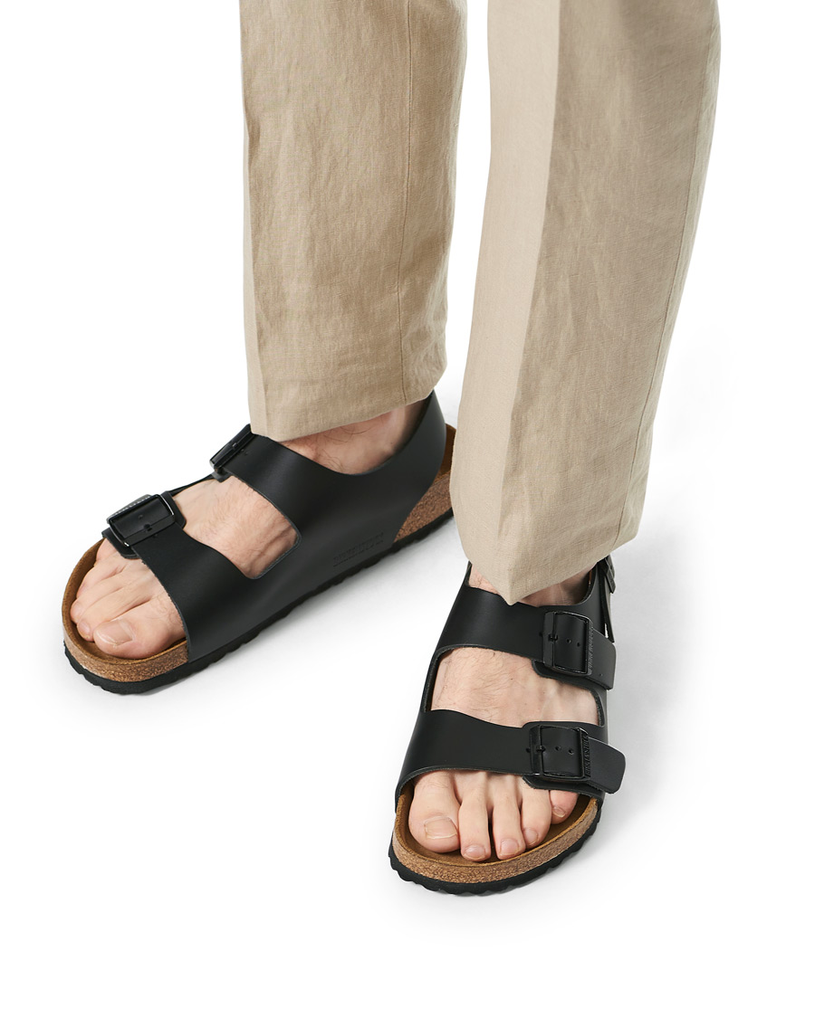Herre | BIRKENSTOCK Milano Classic Footbed Black Leather | BIRKENSTOCK | Milano Classic Footbed Black Leather