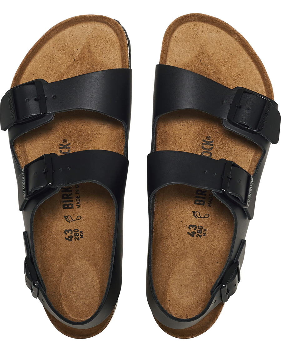 Herre | BIRKENSTOCK Milano Classic Footbed Black Leather | BIRKENSTOCK | Milano Classic Footbed Black Leather