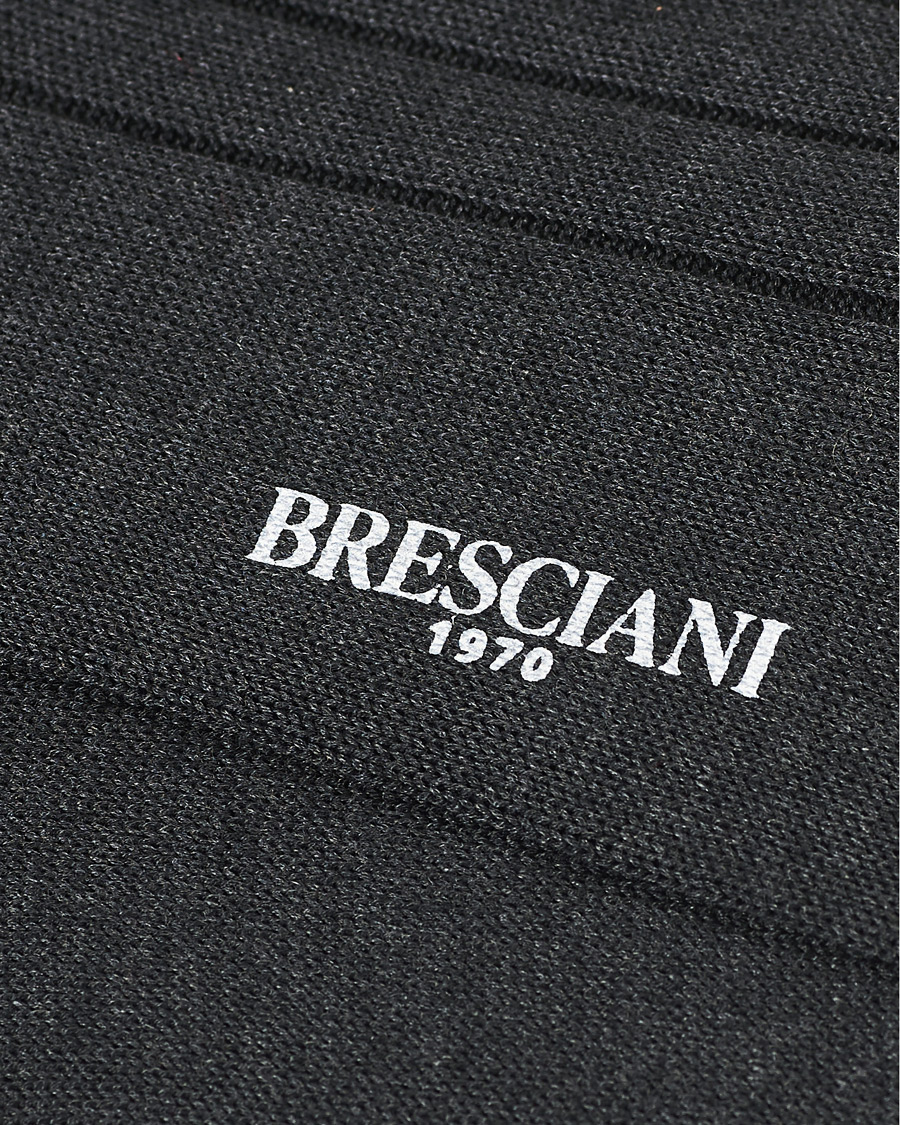 Herre |  | Bresciani | Wide Ribbed Cotton Socks Charcoal