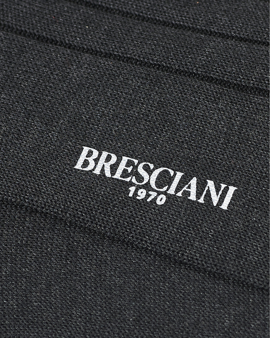Herre | Undertøj | Bresciani | Wide Ribbed Cotton Socks Charcoal