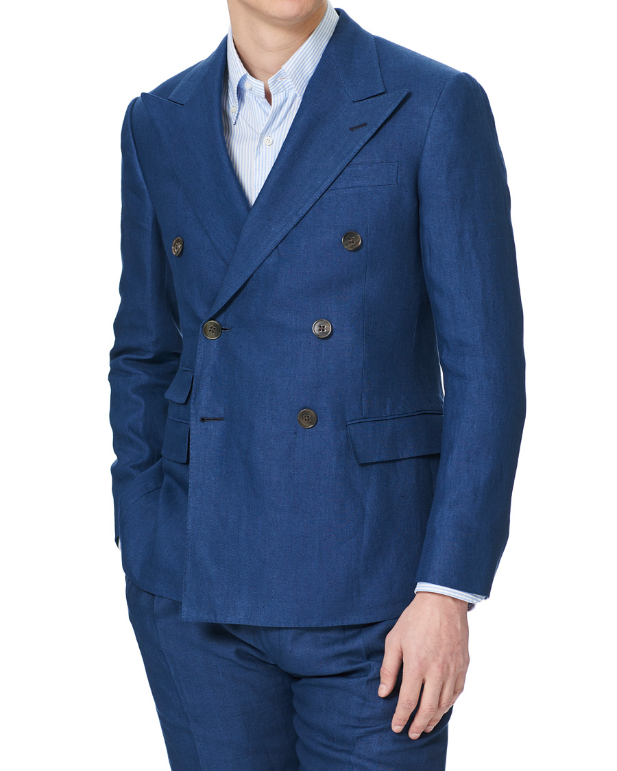 Herre | Blazere & jakker | Ralph Lauren Purple Label | Double Breasted Linen Blazer Medium Blue