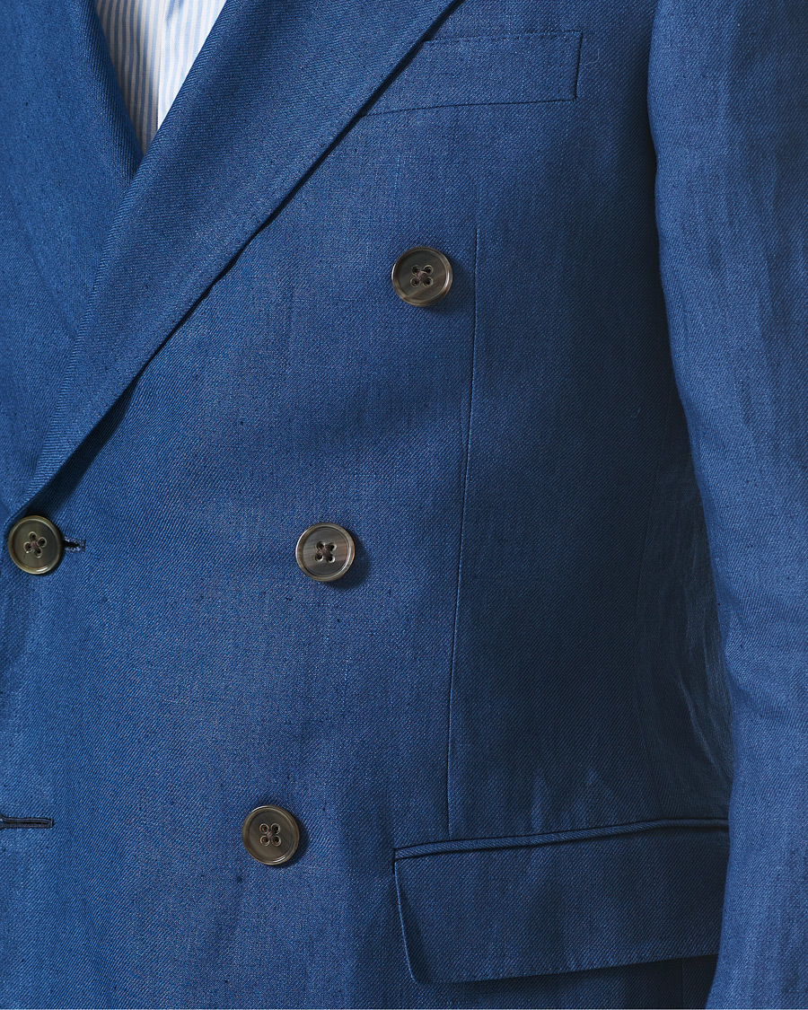 Herre | Blazere & jakker | Ralph Lauren Purple Label | Double Breasted Linen Blazer Medium Blue