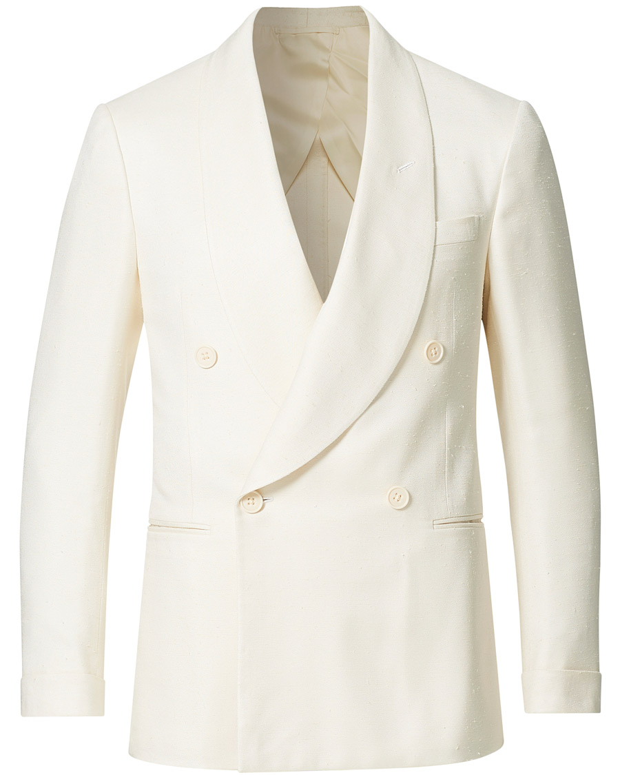Herre | Blazere & jakker | Ralph Lauren Purple Label | Double Breasted Mulberry Silk Blazer Cream