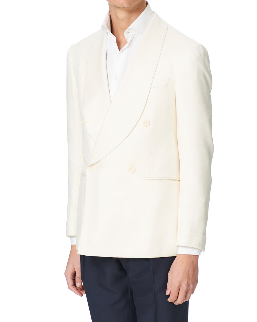 Herre | Blazere & jakker | Ralph Lauren Purple Label | Double Breasted Mulberry Silk Blazer Cream