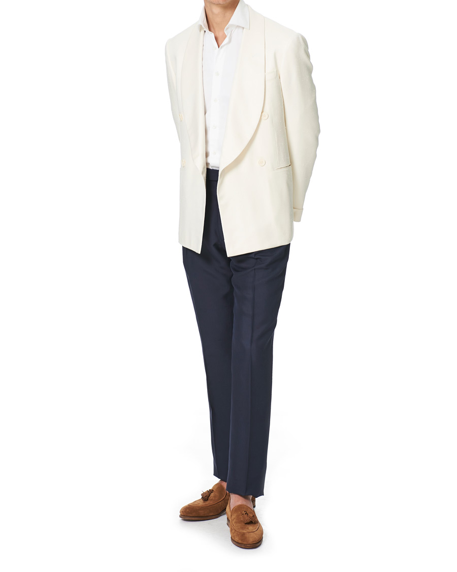 Herre | Bukser | Ralph Lauren Purple Label | Shantung Silk Trousers Navy