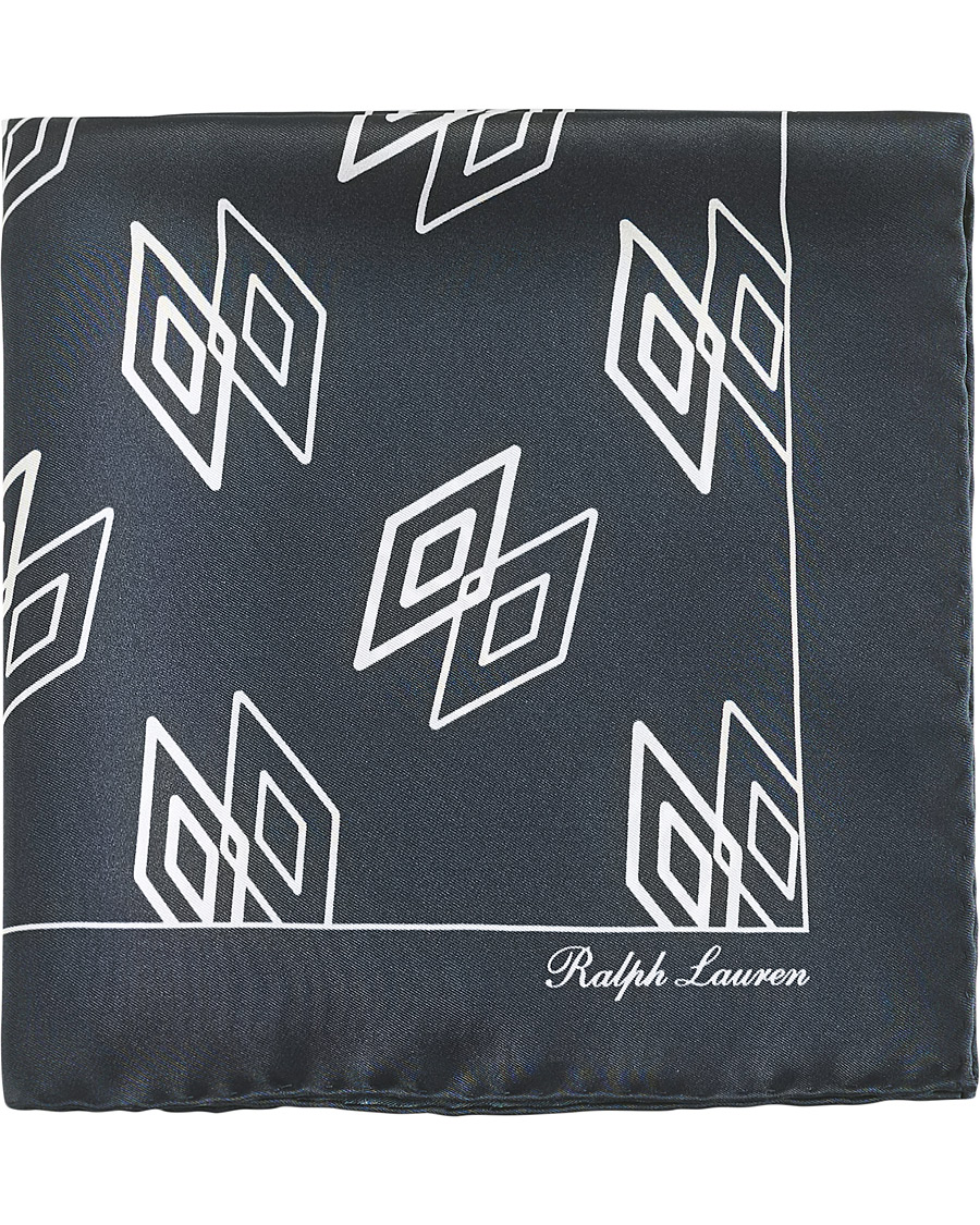 Herre | Ralph Lauren Purple Label Linked Diamonds Pocket Square Navy | Ralph Lauren Purple Label | Linked Diamonds Pocket Square Navy