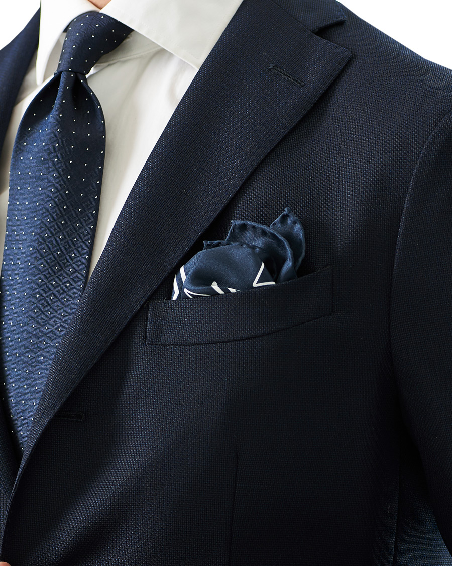 Herre | Ralph Lauren Purple Label Linked Diamonds Pocket Square Navy | Ralph Lauren Purple Label | Linked Diamonds Pocket Square Navy