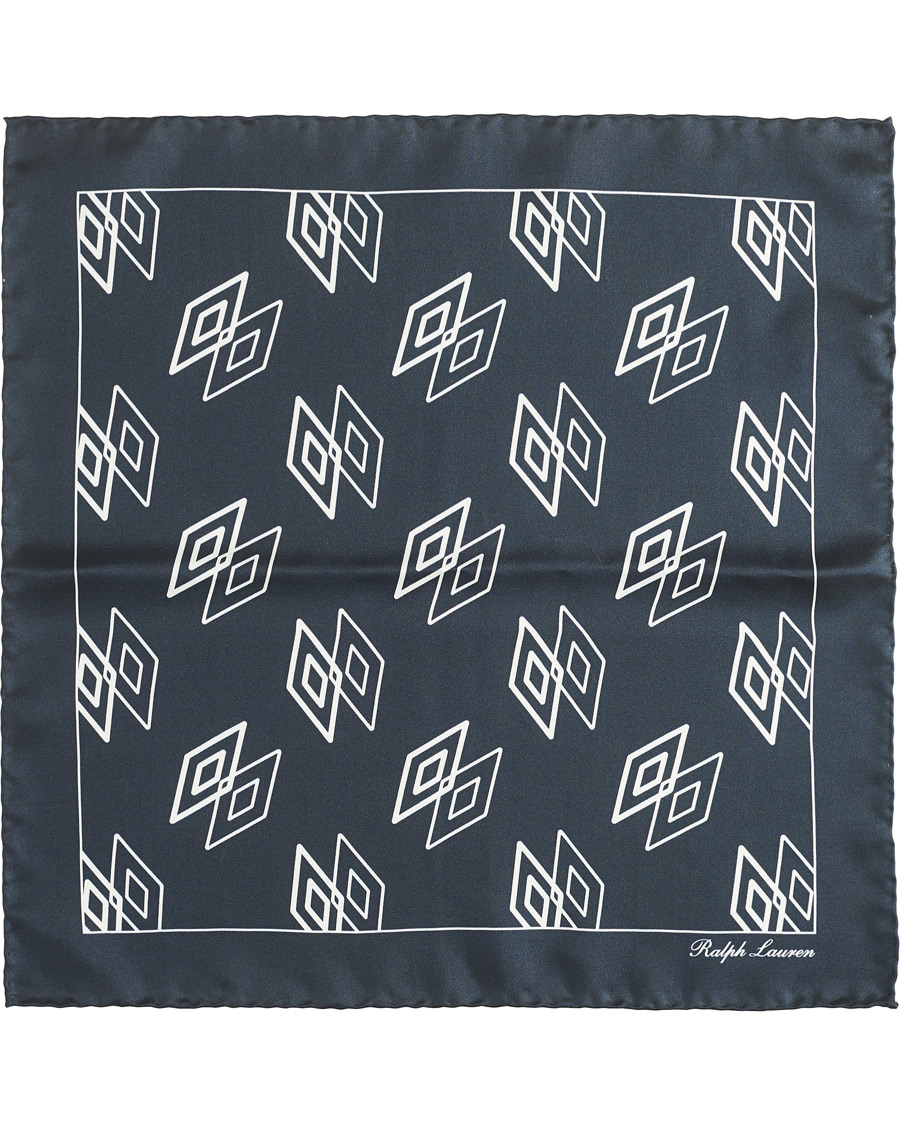 Herre | Ralph Lauren Purple Label Linked Diamonds Pocket Square Navy | Ralph Lauren Purple Label | Linked Diamonds Pocket Square Navy