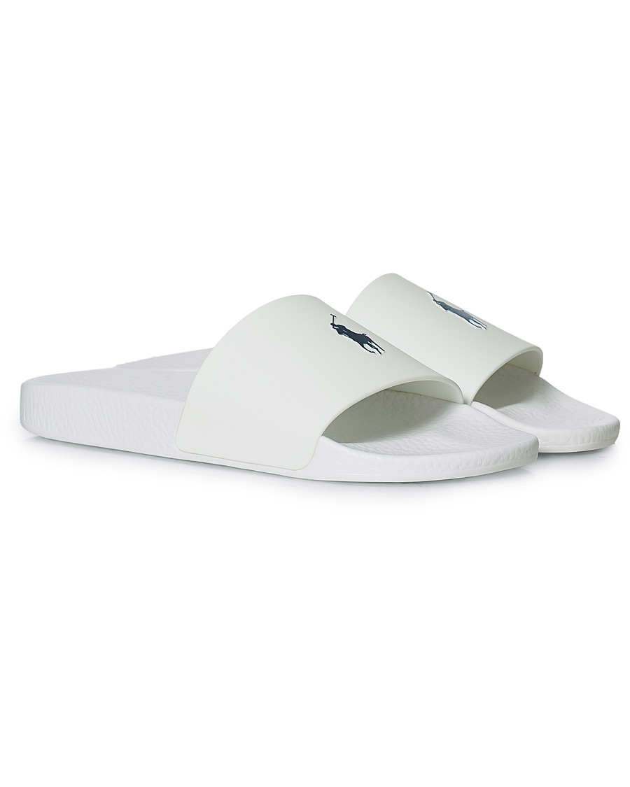 Herre | Polo Ralph Lauren Logo Slides White | Polo Ralph Lauren | Logo Slides White