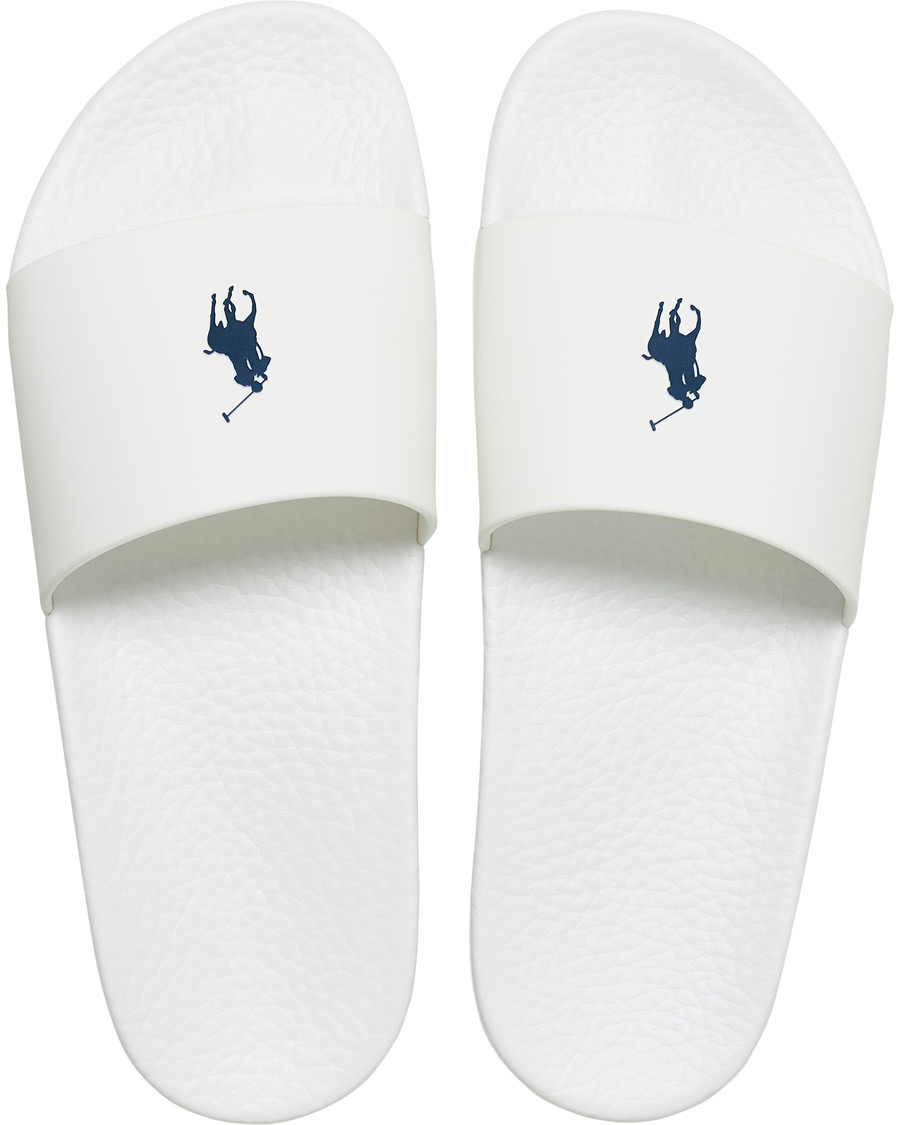 Herre | Polo Ralph Lauren Logo Slides White | Polo Ralph Lauren | Logo Slides White