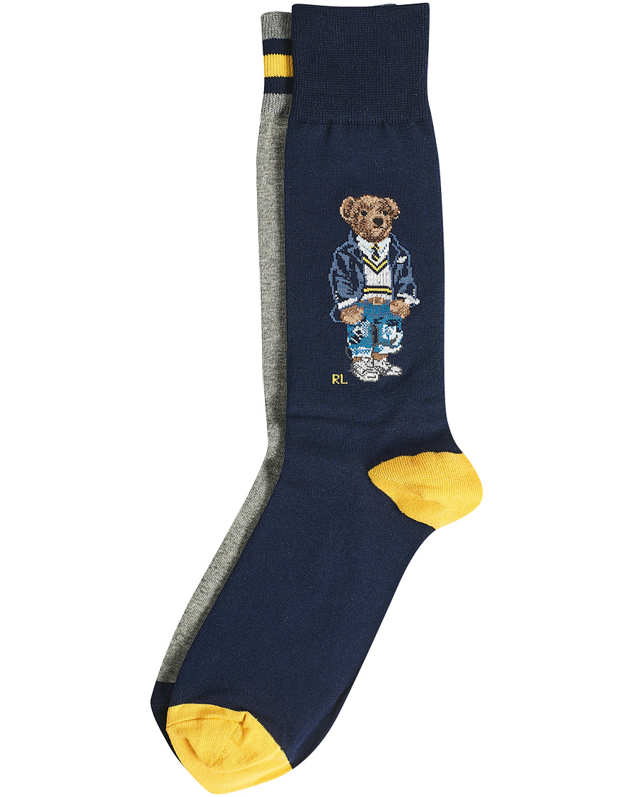 Herre | Undertøj | Polo Ralph Lauren | 2-Pack Bear Socks Navy/Grey