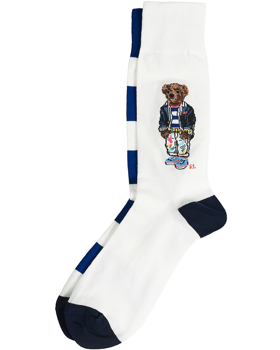 Herre | Undertøj | Polo Ralph Lauren | 2-Pack Bear Socks White/Blue