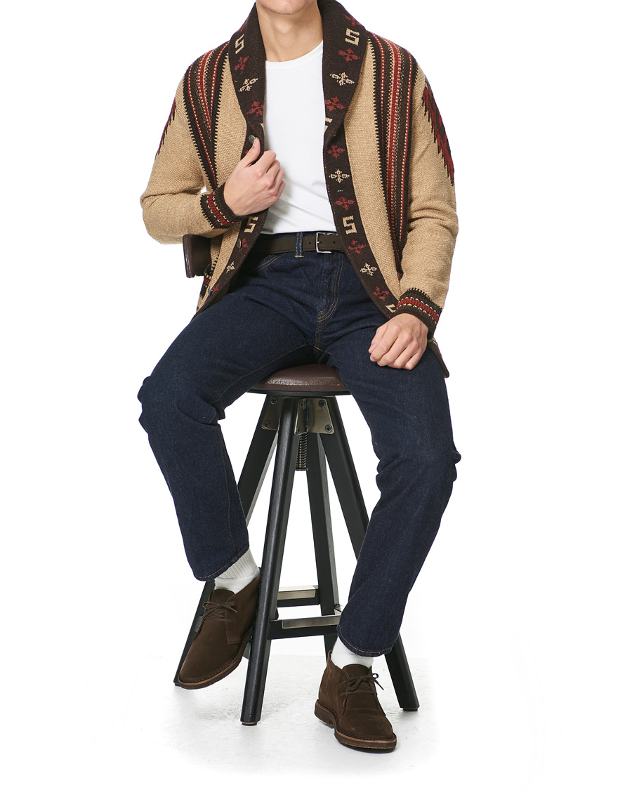 Herre | Trøjer | RRL | Ranch Shawl Cardigan Tan/Brown
