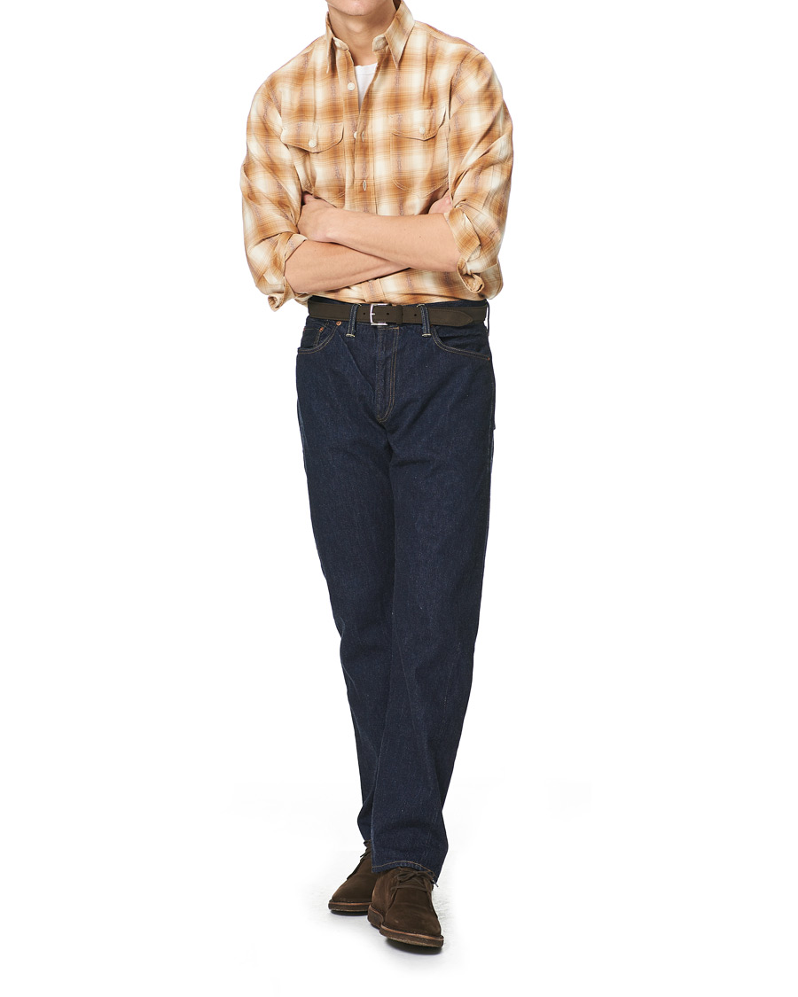 Herre | Skjorter | RRL | Lee Checked Overshirt Tan/Cream