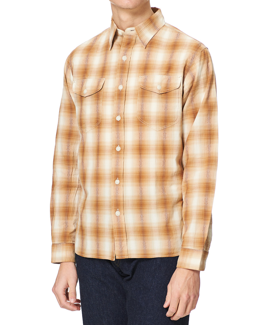 Herre | Skjorter | RRL | Lee Checked Overshirt Tan/Cream