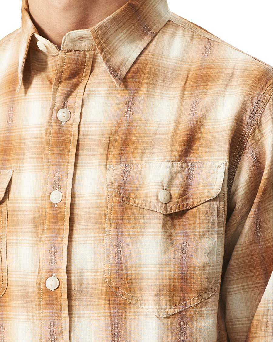 Herre | Skjorter | RRL | Lee Checked Overshirt Tan/Cream