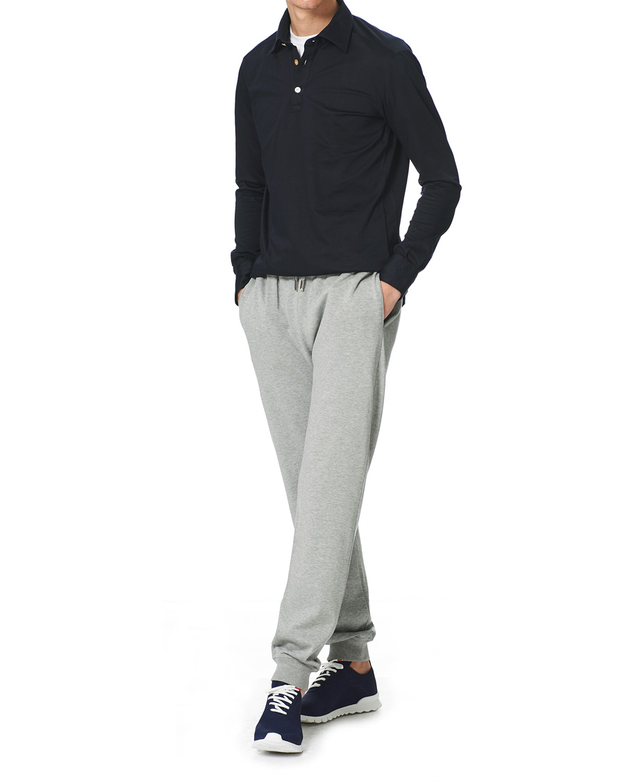 Herre | Bukser | Kiton | Soft Cotton Joggers Light Grey