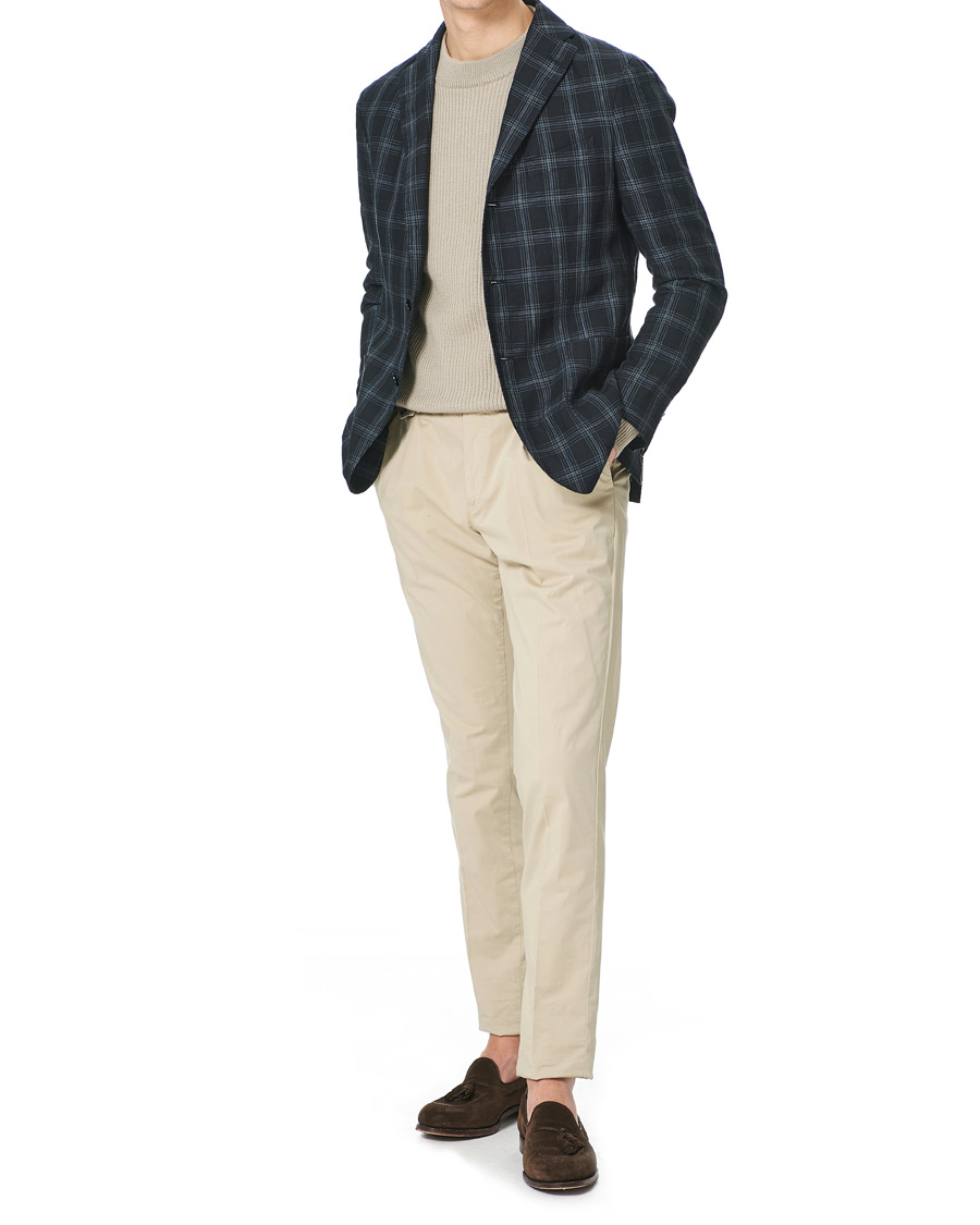 Herre | Blazere & jakker | Boglioli | K Jacket Wool/Linen Overcheck Blazer Navy