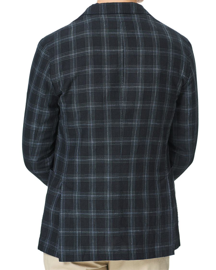 Herre | Blazere & jakker | Boglioli | K Jacket Wool/Linen Overcheck Blazer Navy