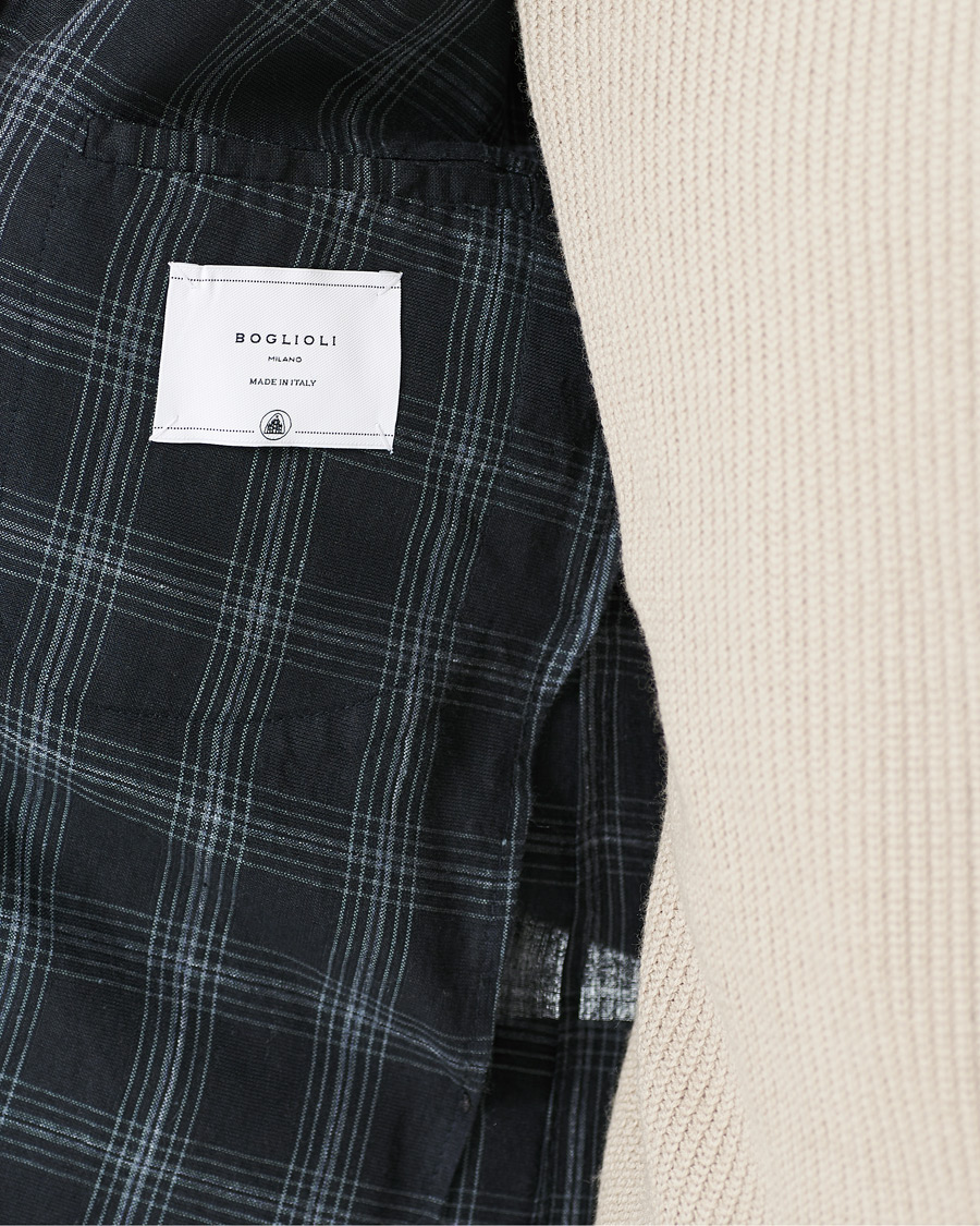 Herre | Blazere & jakker | Boglioli | K Jacket Wool/Linen Overcheck Blazer Navy